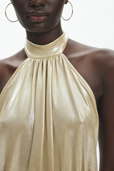 Silence + Noise Dagny Shine Backless Halter Top