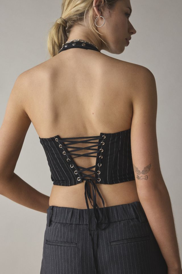 Out From Under Casual Friday Pinstripe Corset Top #3