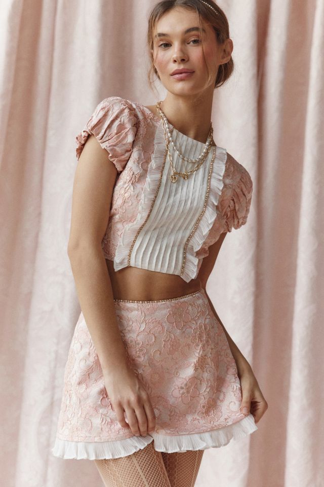 Kimchi Blue Marla Jacquard Ruffle Mini Skirt #1