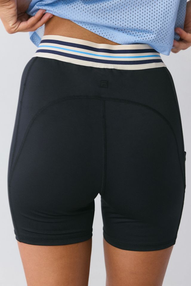 Short de vélo taille haute à rayures FILA Mika #4