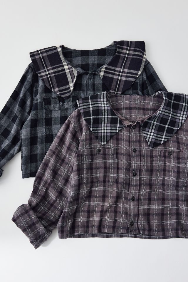 ReMADE By UO Peter Pan Collar Flannel Shirt #1
