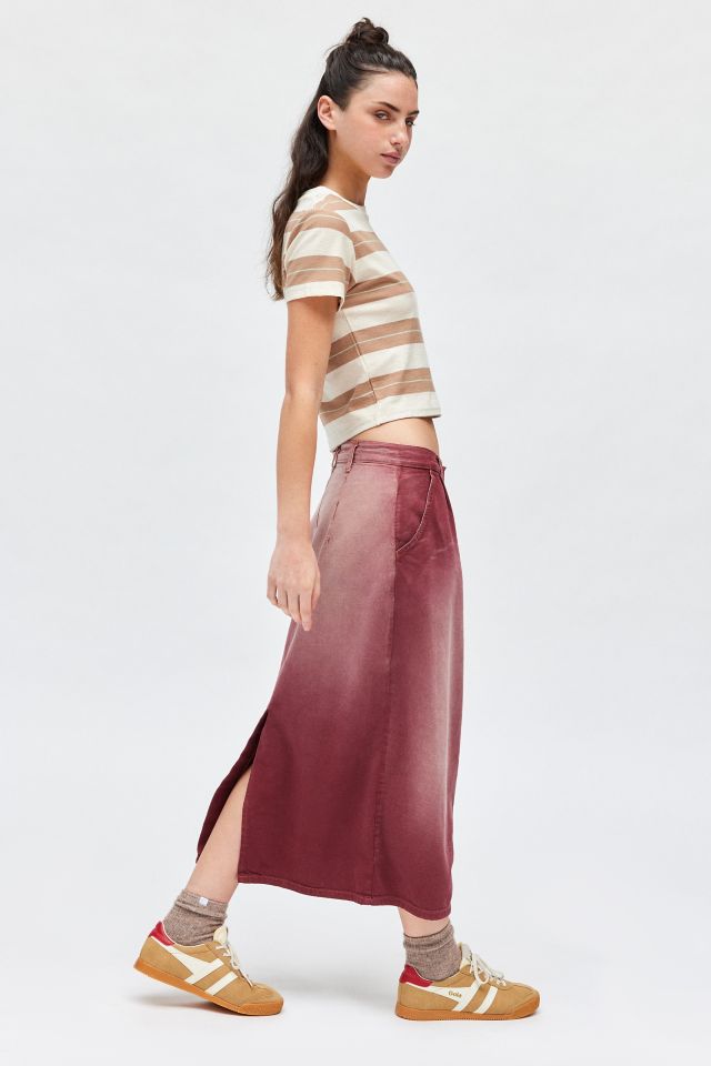 ReMADE By UO Faded Overdyed Denim Maxi Skirt #4