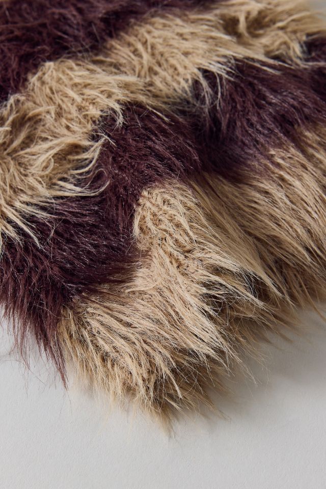 Mylo Hairy Stripe Faux Fur Beanie #1