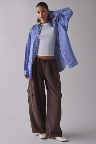 Bdg Bobbi Baggy Pull-on Pant In Brown Texture, Women's At Urban Outfitters In Brown