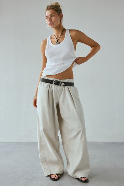 BDG BOBBI BAGGY PULL-ON PANT IN STRIPE, WOMEN'S AT URBAN OUTFITTERS 