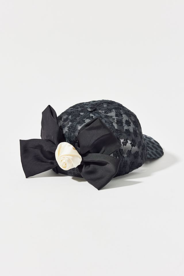 Sheer Rosette Lace Bow Baseball Hat #2