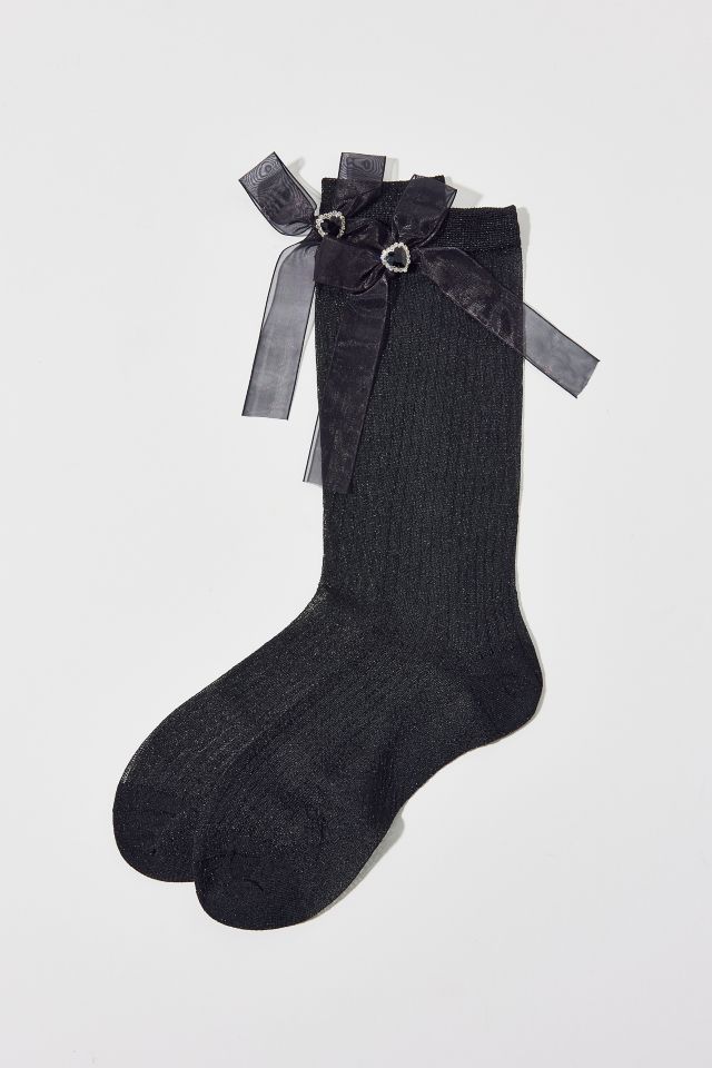 Gem Bow Shimmer Tall Sock #1