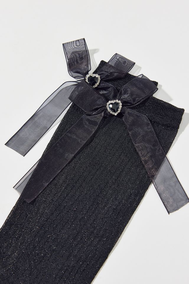 Gem Bow Shimmer Tall Sock #2