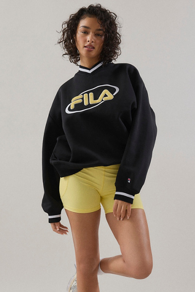 Fila Bordeaux Pull Fila Orange FILA X HAILEY V-Neck Pullover Urban