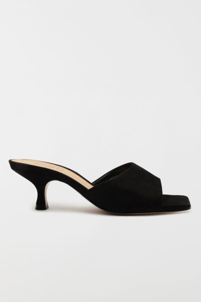 Schutz Dethalia Straw Womens Square Toe Casual Slide Sandals In Black