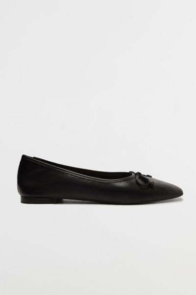 Schutz Arissa Leather Bow Ballerina Flats In Black
