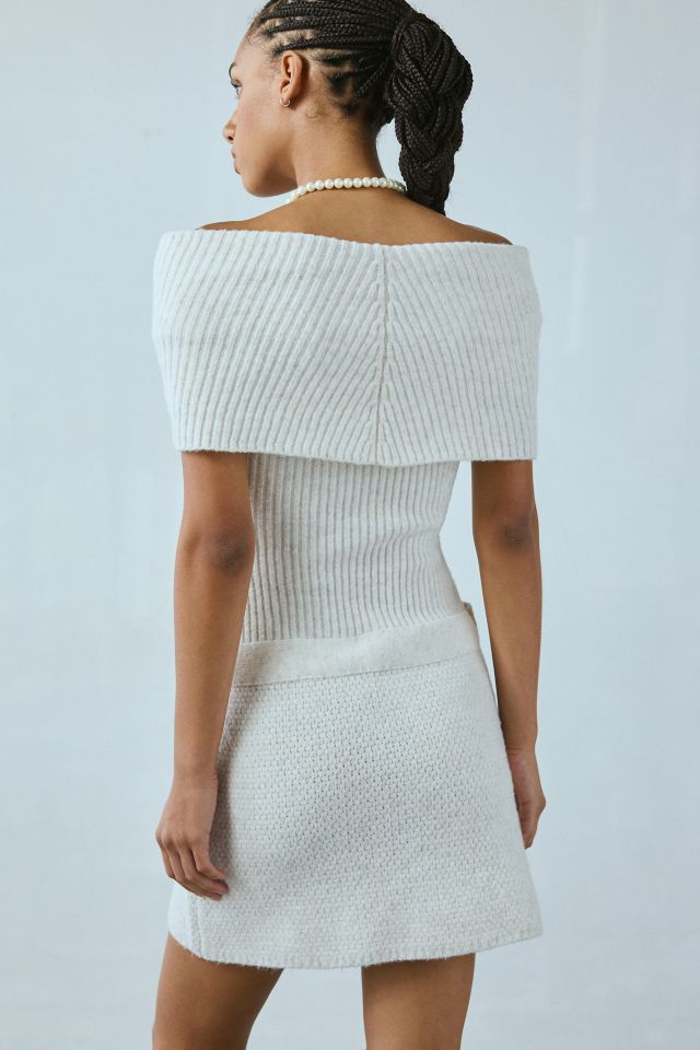 Kimchi Blue Elena Foldover Off-The-Shoulder Sweater Mini Dress #4