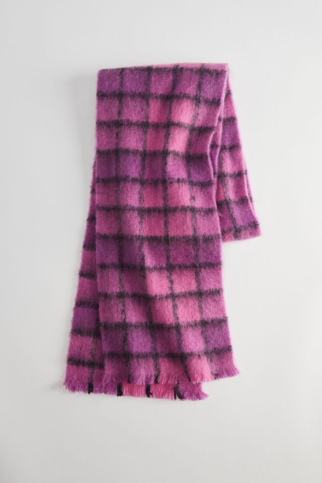 Windowpane Pattern Woven Scarf #1