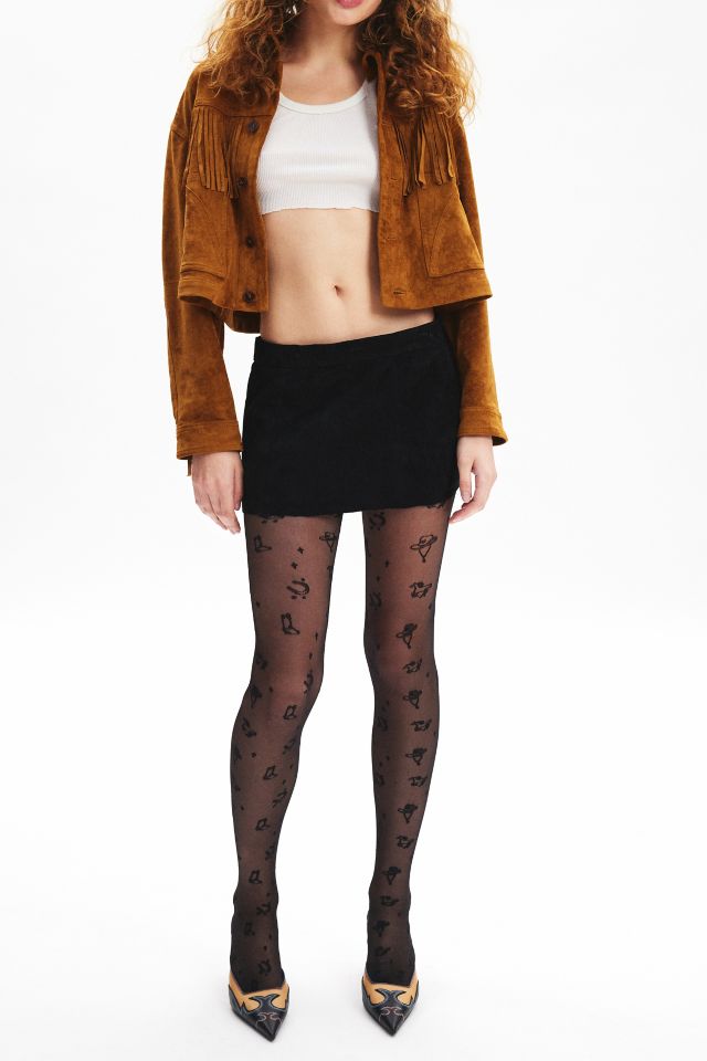 Western Icons Printed Sheer Tights #1