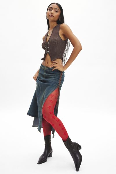 Western Icons Printed Sheer Tights