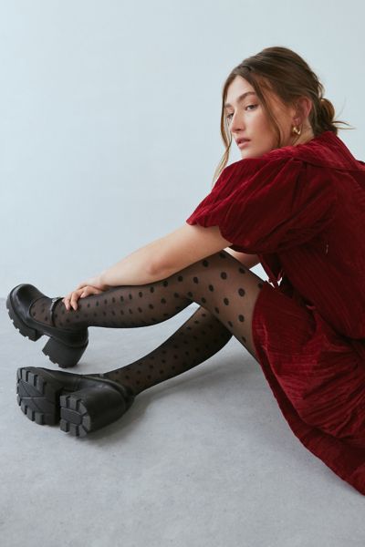 Urban Outfitters Sheer Polka Dot Tights In Black, Women's At  In Black