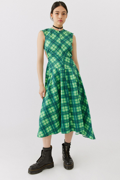 urban outfitters april midi dress urban outfitters april tie back midi slip dress From Above V-Back Midi Dress  Floral Green