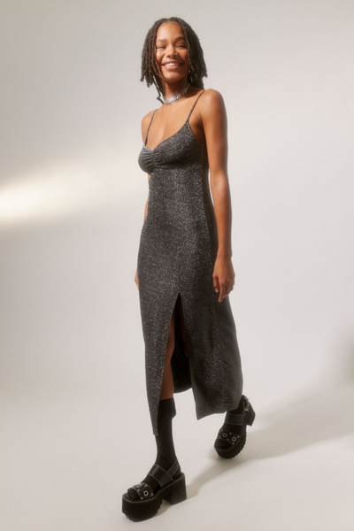 uo arna midi slip dress Urban Outfitters Uo Arna Midi Slip Dress In Black