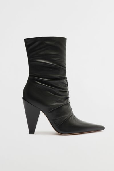 SCHUTZ LYNN RUCHED BOOTIE IN BLACK, WOMEN'S AT URBAN OUTFITTERS 