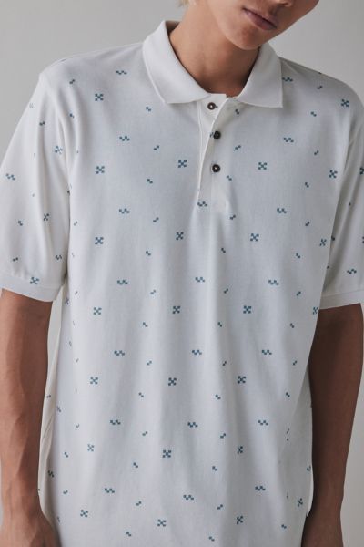 Katin Cube Cotton Pique Polo Shirt Top In Vapor Gray, Men's At Urban Outfitters In Vapor Gray
