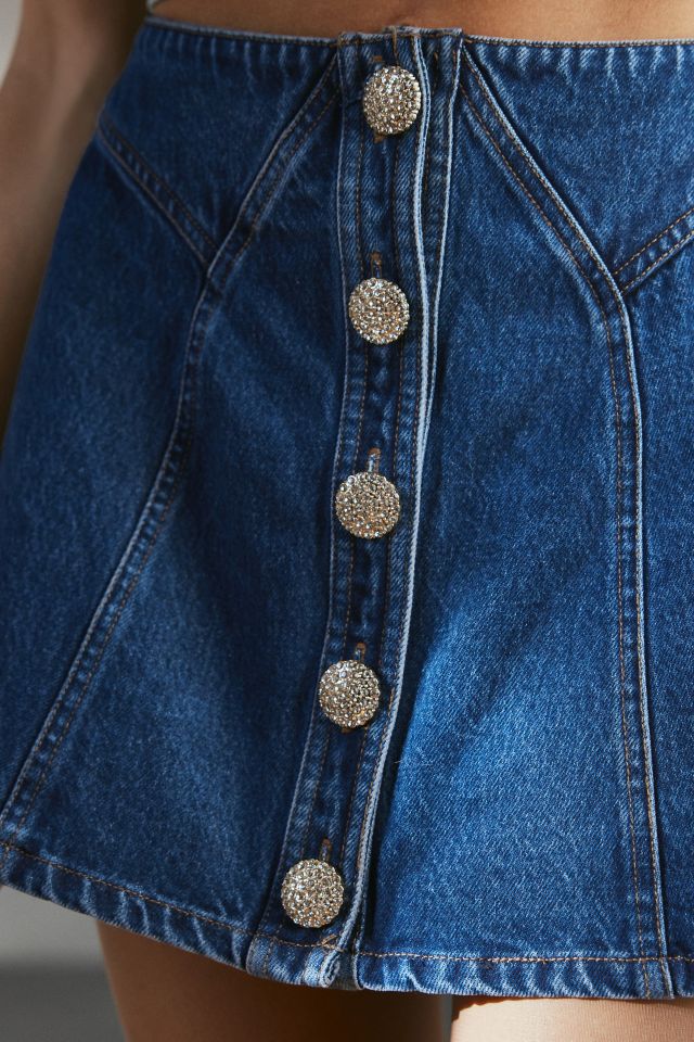 Mini-jupe en denim à boutons ornés Kimchi Blue Mackenzie #1