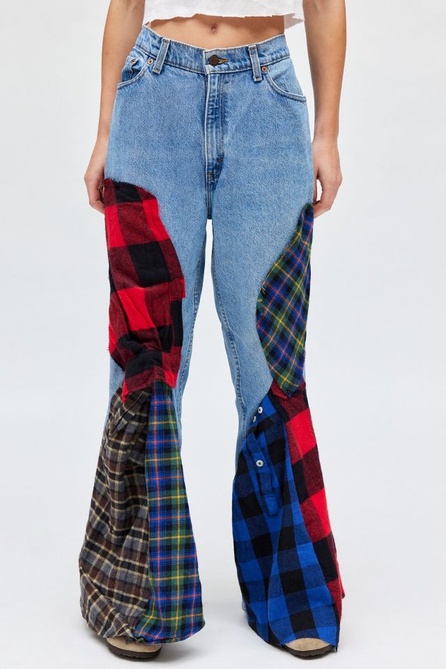 Jean en flanelle dégoulinant ReMADE By UO #2