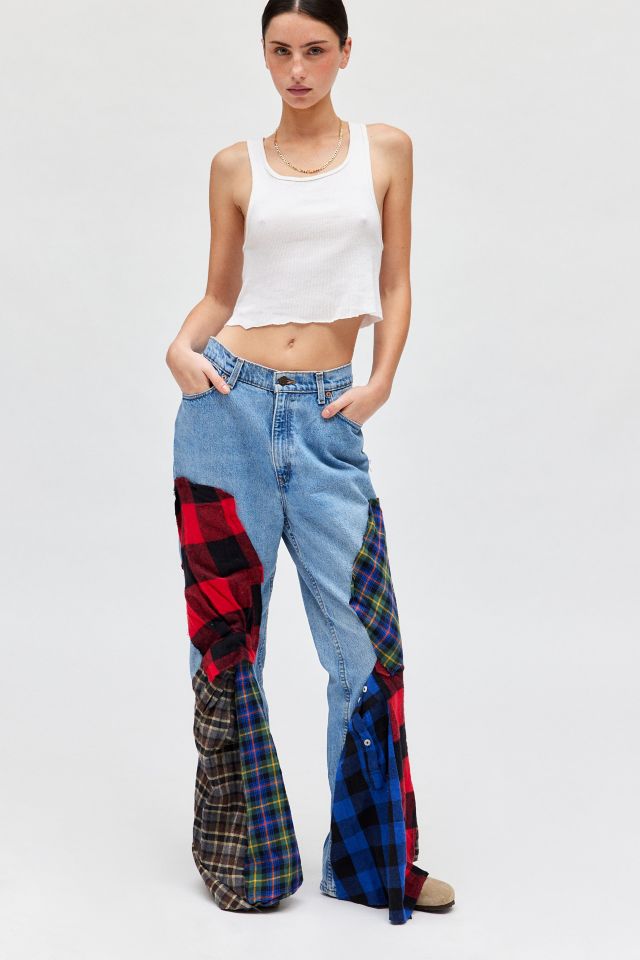 Jean en flanelle dégoulinant ReMADE By UO #3