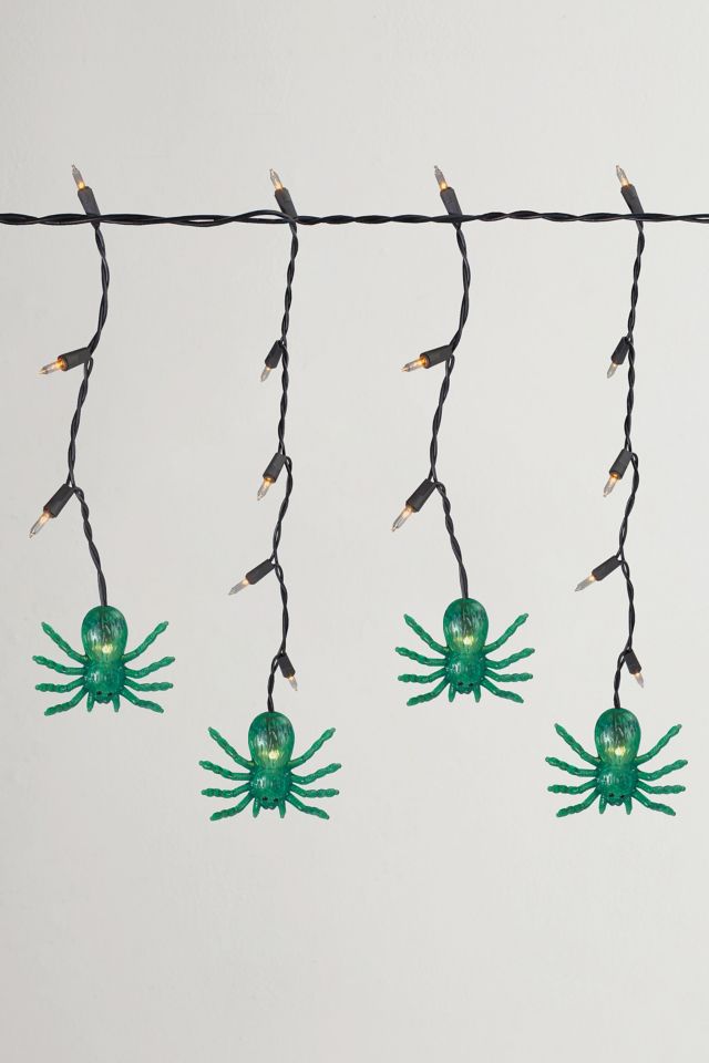 Green Spider 3ft Long Halloween Icicle Lights #1