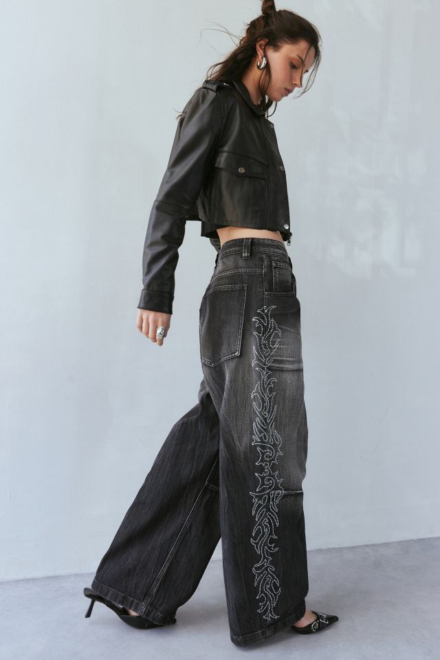 Jaded London Diamante Western Colossus Baggy Jean #1