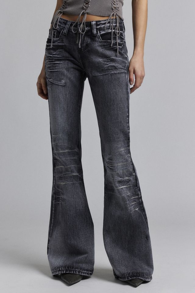 Jaded London Extreme Flare Black Wash Jean | Urban Outfitters