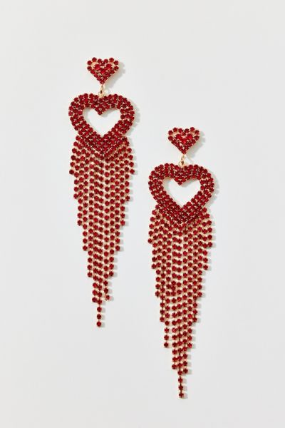 Fiona Rhinestone Heart Chandelier Earring