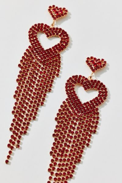 Fiona Rhinestone Heart Chandelier Earring