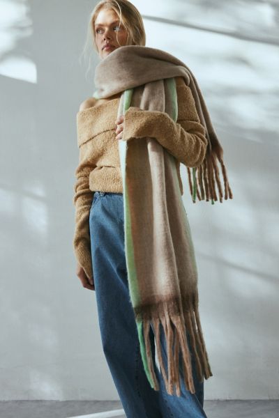 小物 supreme woven scarf Women's Woven Ombre Metallic Oblong Scarf in Blue available