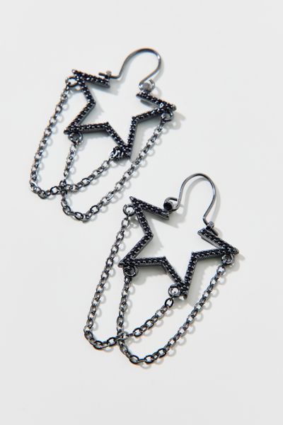 Star Chain Hoop Earring