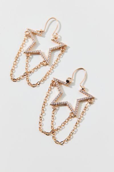 Star Chain Hoop Earring