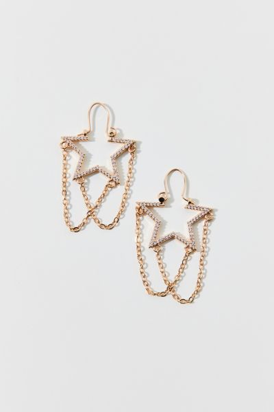 Star Chain Hoop Earring