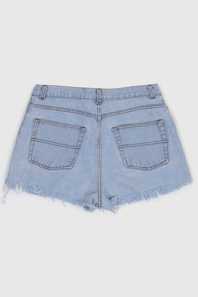 Vintage 90s Light Wash High Rise Distressed Shorts #1