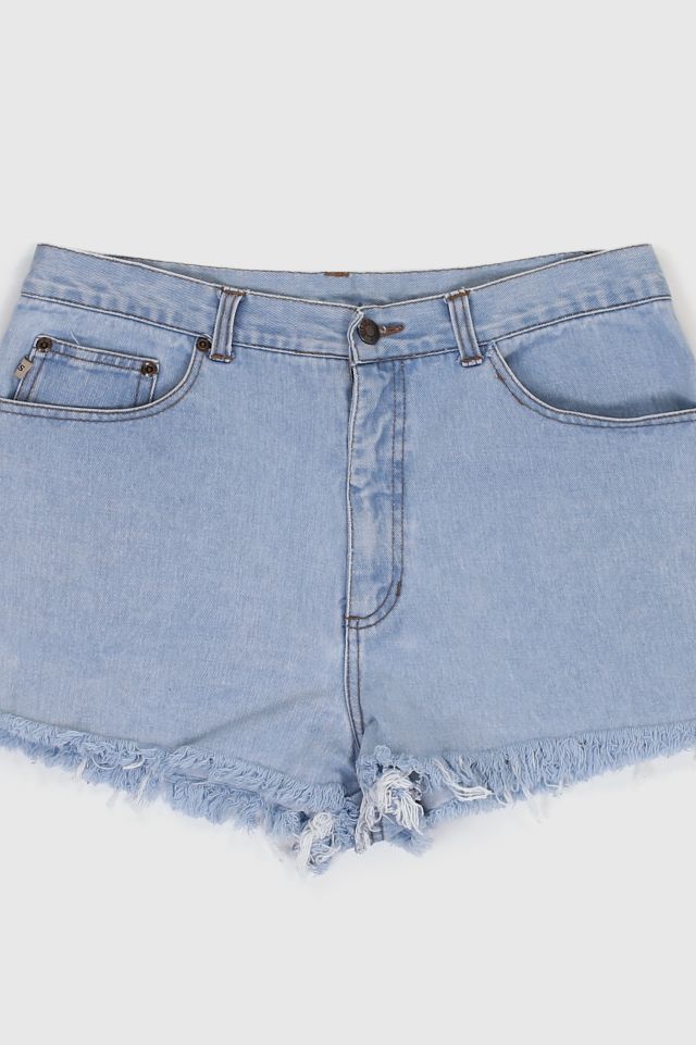 Vintage 90s Light Wash High Rise Distressed Shorts #2
