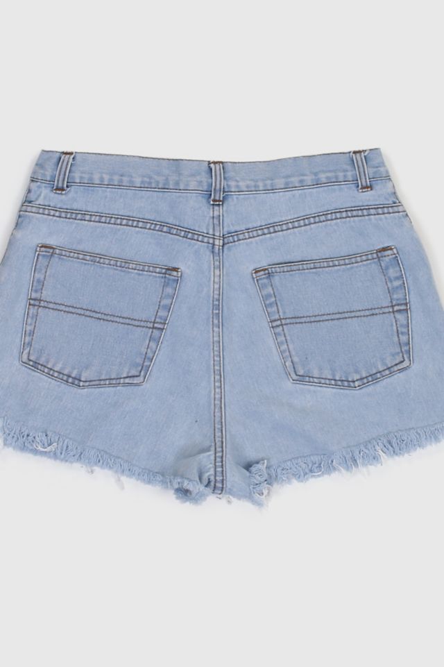 Vintage 90s Light Wash High Rise Distressed Shorts #3