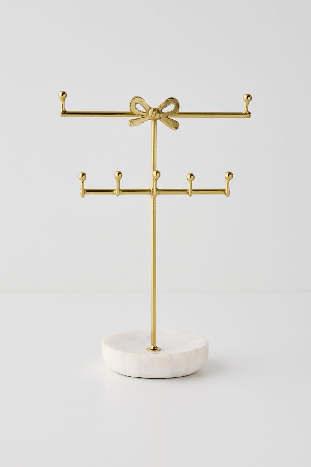Serena Bow Marble Base Jewelry Stand #1