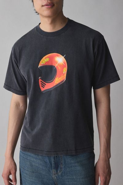 Market X Smiley Full Face Helmet Graphic Tee In Black At Urban Outfitters In Black