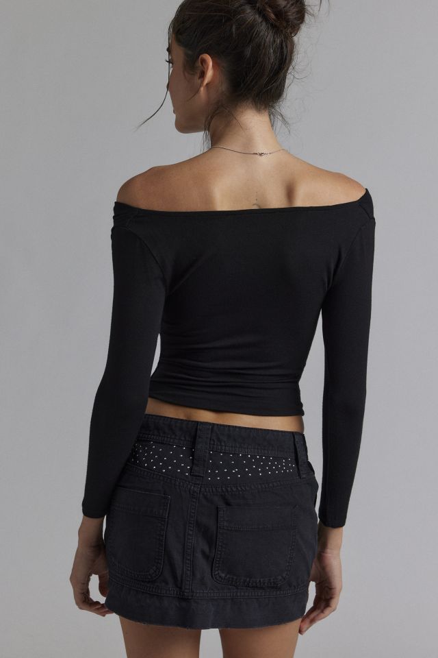 Silence + Noise Montana Crystal Studded Mini Skirt #2
