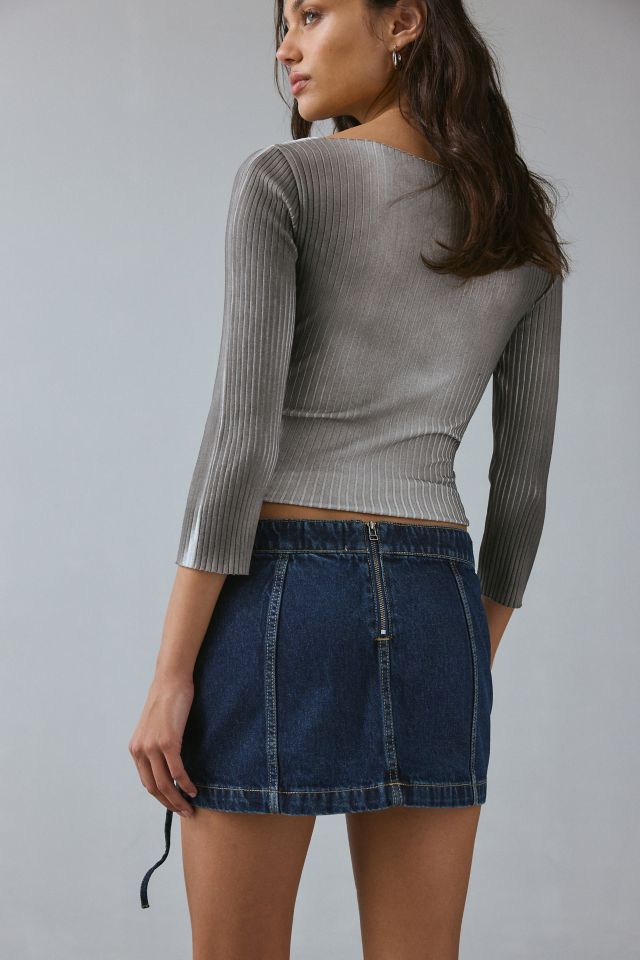 BDG Ranger Cargo Denim Micro Mini Skirt #3