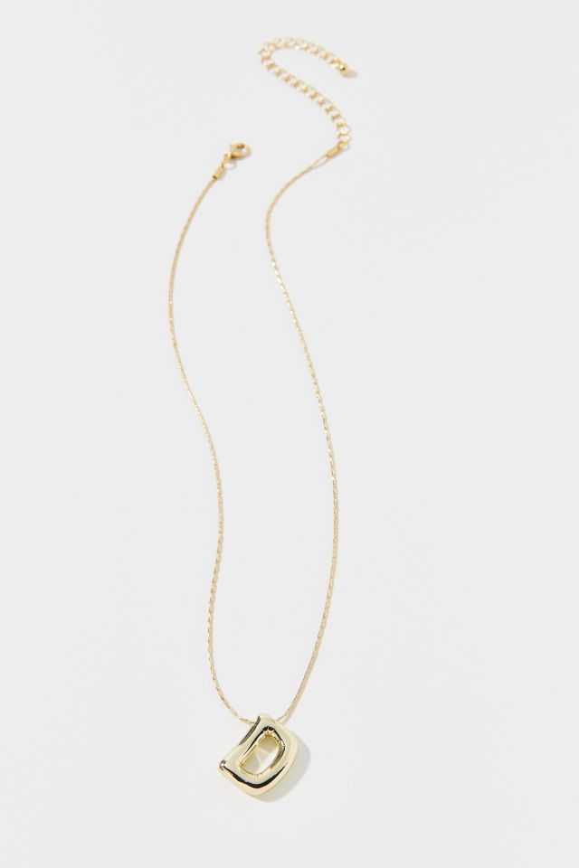 Collier avec pendentif initiale bulle plaqué or 14 carats #1