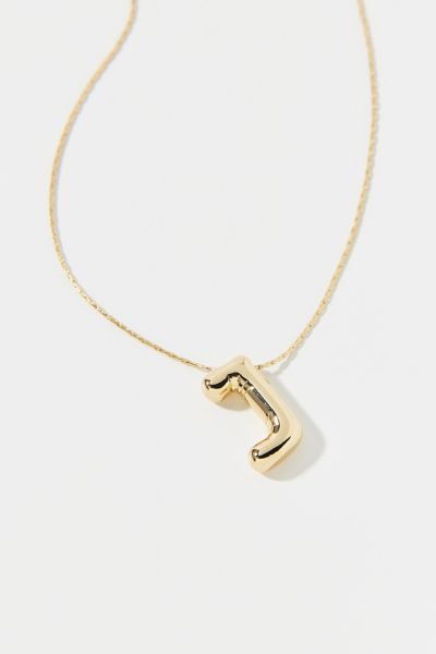 Urban Outfitters 14k Gold Plated Bubble Initial Charm Necklace, Women's At  In Multicolor