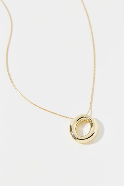 14k Gold Plated Bubble Initial Charm Necklace