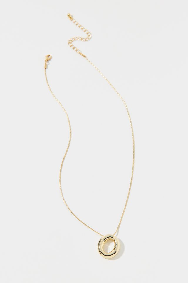 14k Gold Plated Bubble Initial Charm Necklace #1