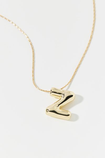 Urban Outfitters 14k Gold Plated Bubble Initial Charm Necklace, Women's At  In Multicolor
