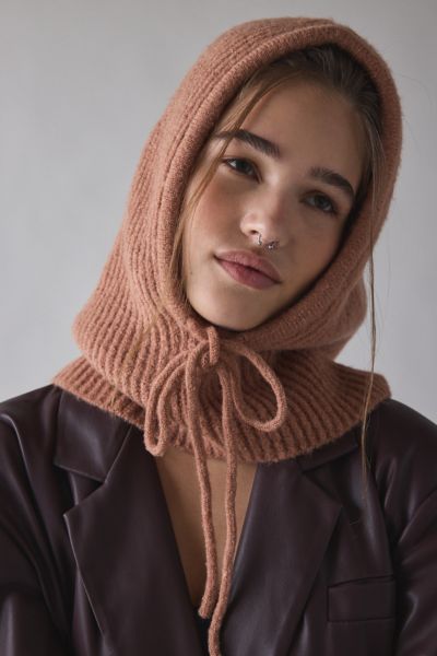 Ribbed Knit Hooded Balaclava