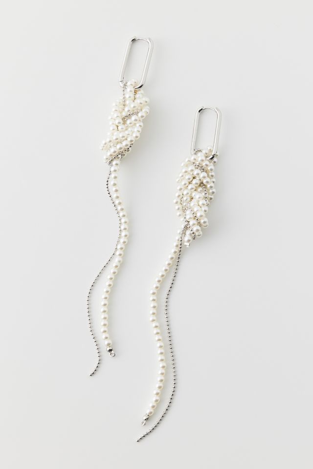 Knotted Pearl Hoop Earring
